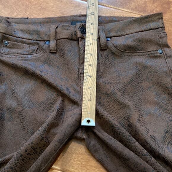 Seven for all mankind brown with black snake, skin, print skinny jeggings 26 - Picture 8 of 9